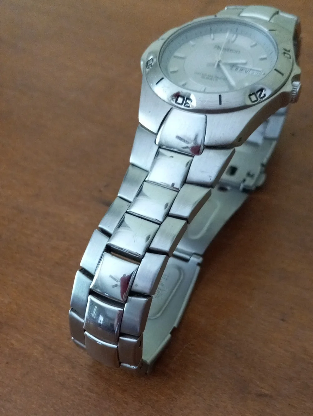 Armitron 20/1797 Silver Stainless Steel Men’s Watch with White Dial